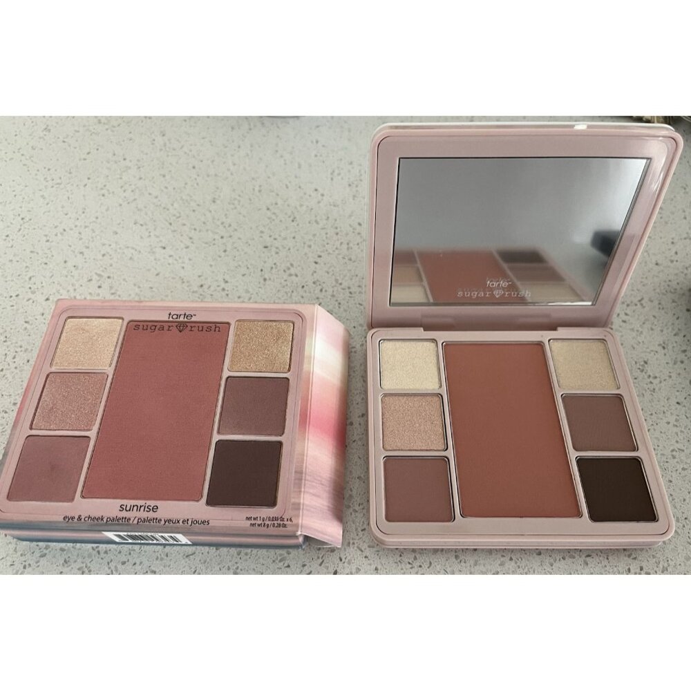 Tarte Sugar Rush Sunrise Eye & Cheek Palette New in Box Compact w Mirror Neutral